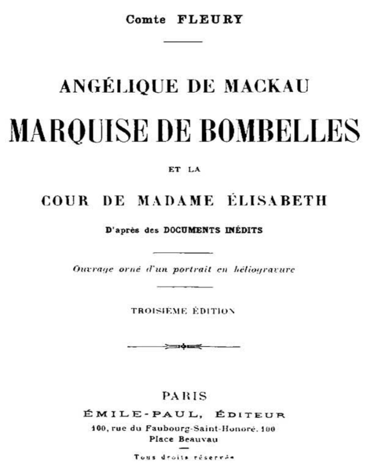 Angelique De Mackau Marquise De Bombelles Et La Cour De Ma