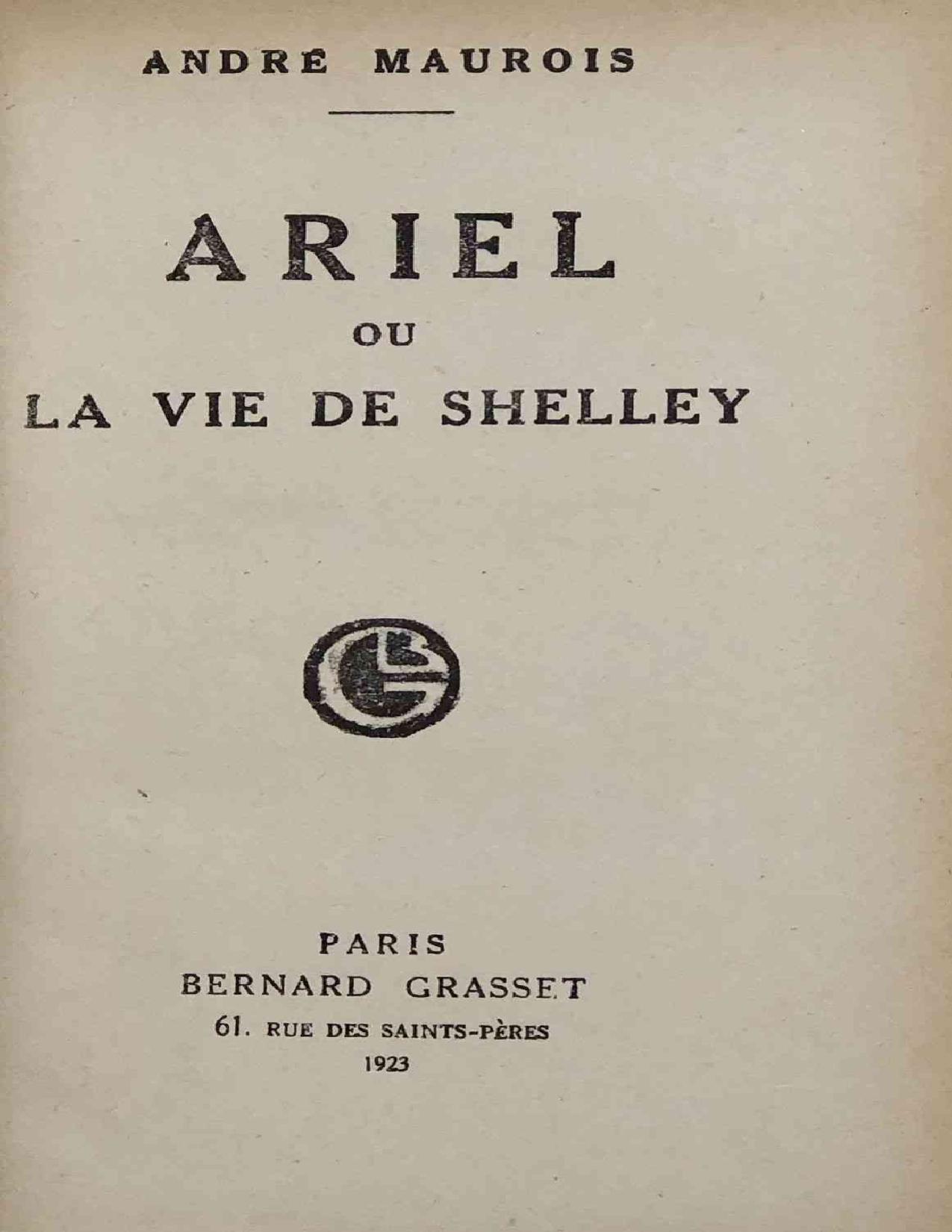 Ariel Ou La Vie De Shelley