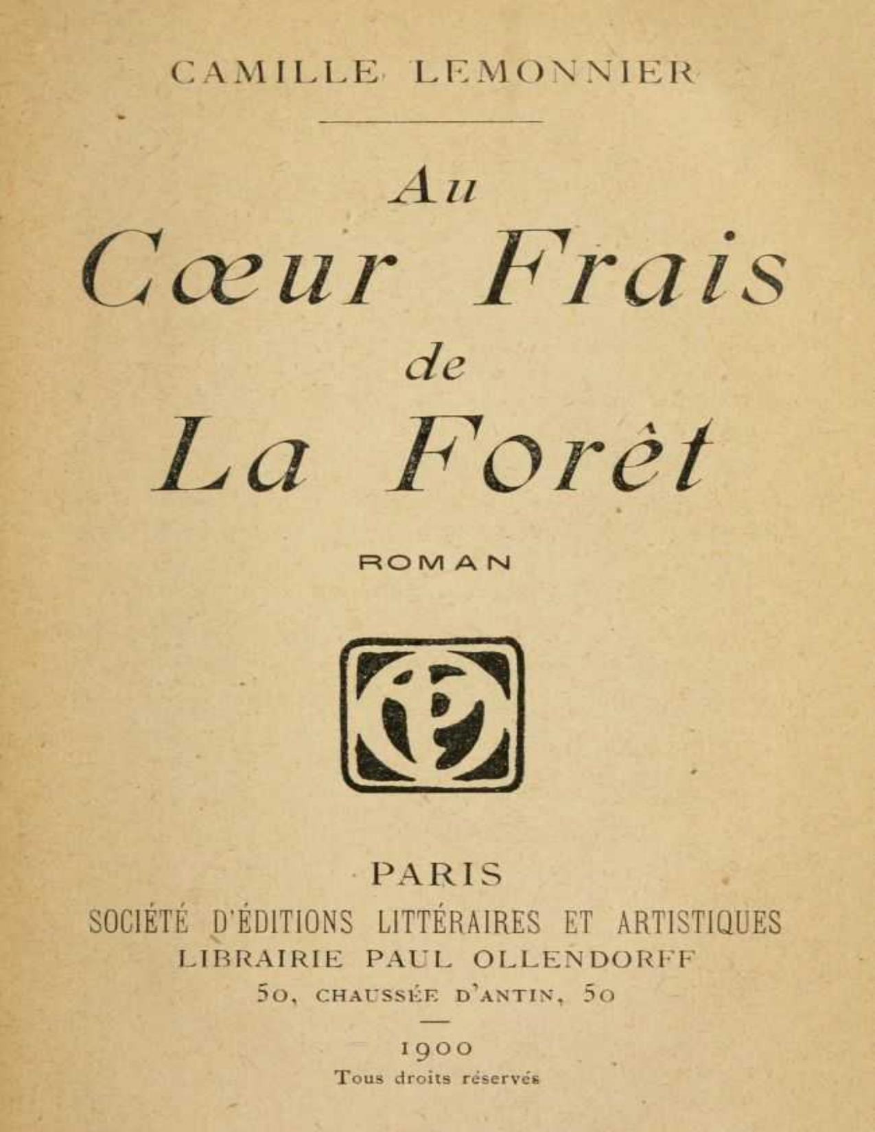 Au Coeur Frais De La Foret Roman