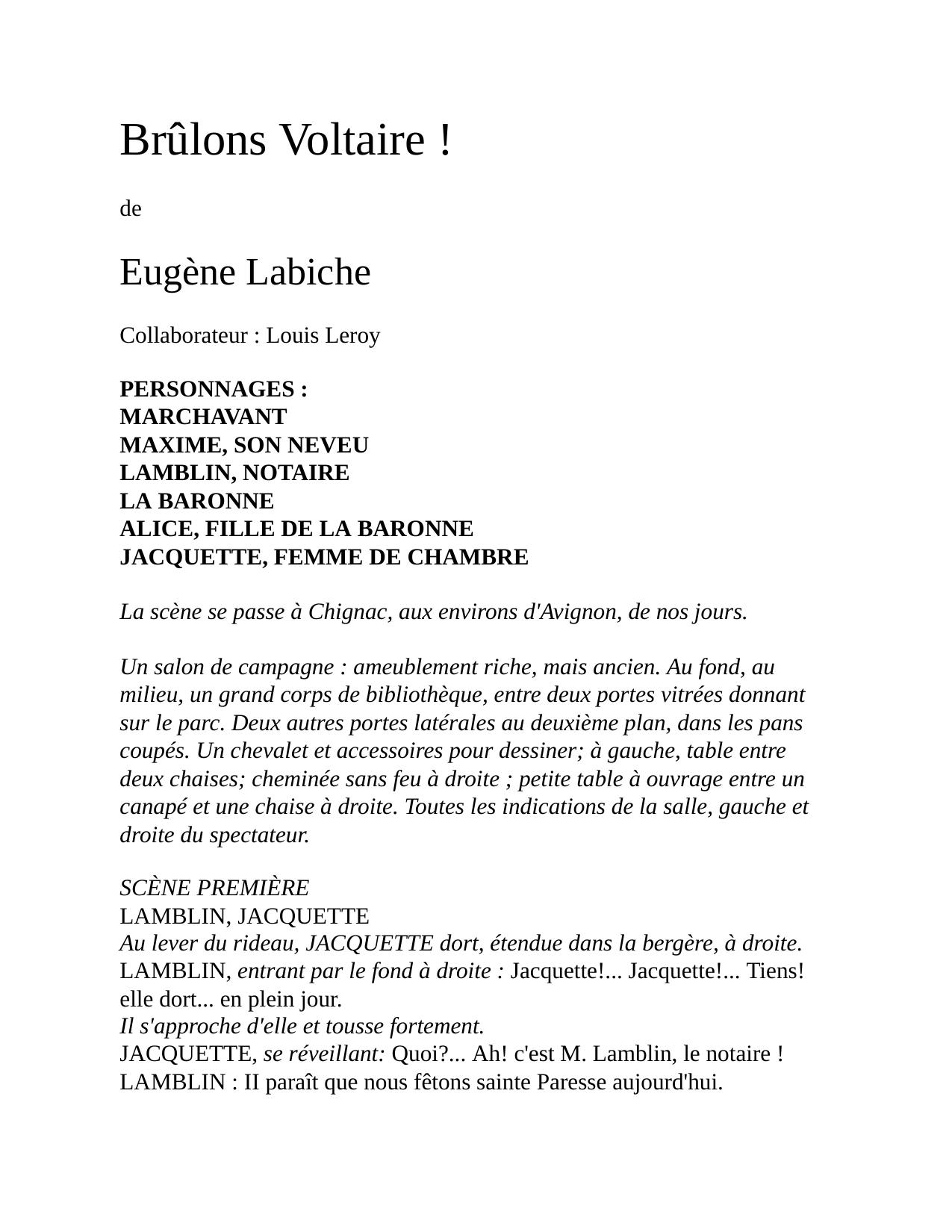 Brulons Voltaire