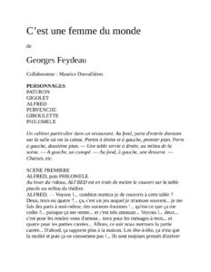 Cest Une Femme Du Monde