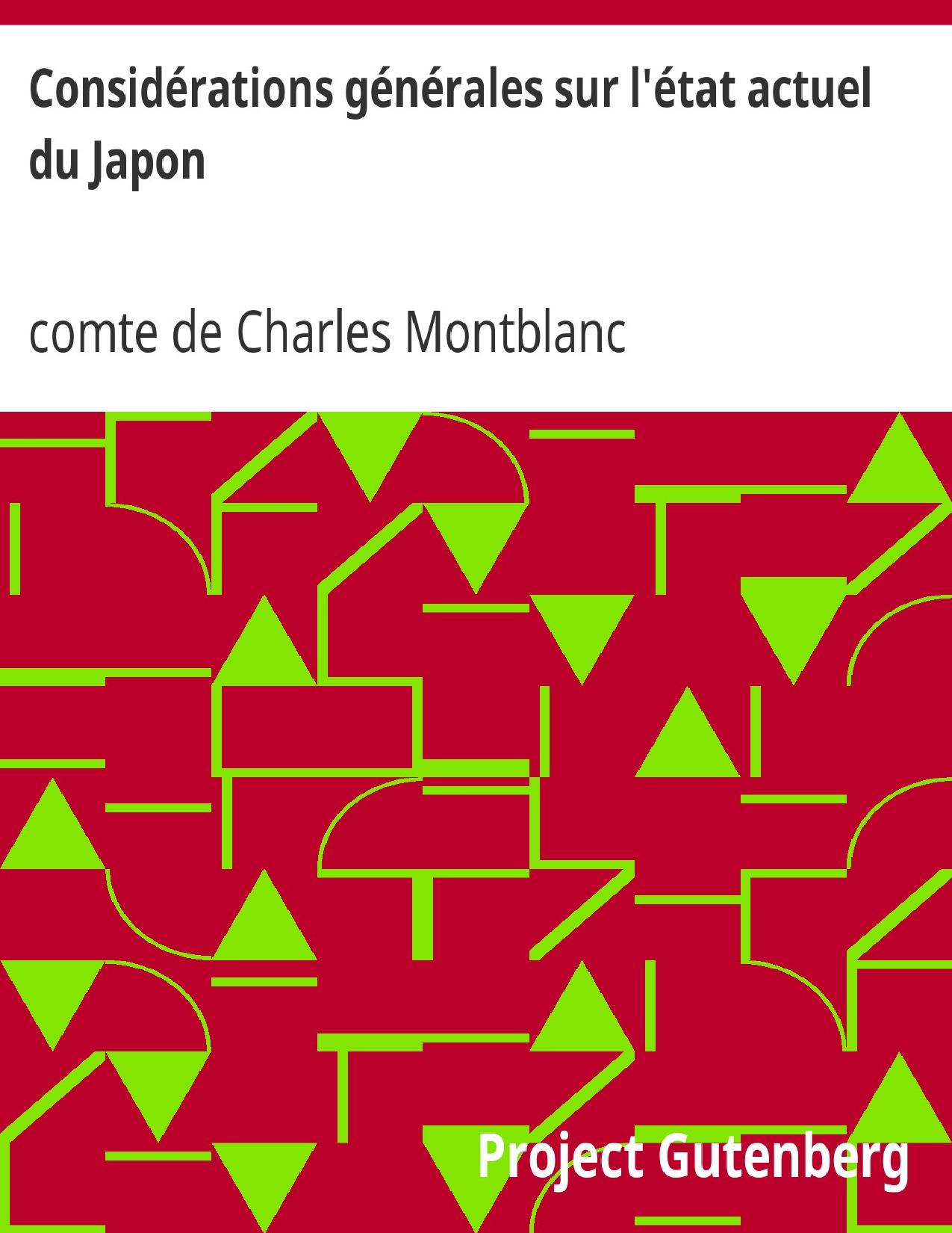 Considerations Generales Sur Letat Actuel Du Japon