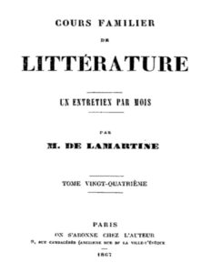 Cours Familier De Litterature Volume 24
