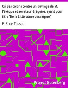Cri Des Colons Contre Un Ouvrage De M. Leveque Et Senateur