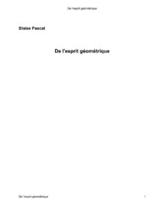 De Lesprit Geometrique