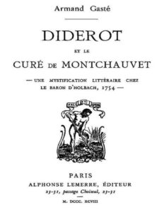 Diderot Et Le Cure De Montchauvet Une Mystification Litter