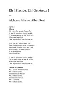 Eh Placide. Eh Genereux