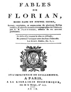 Fables de Florian, couverture du livre