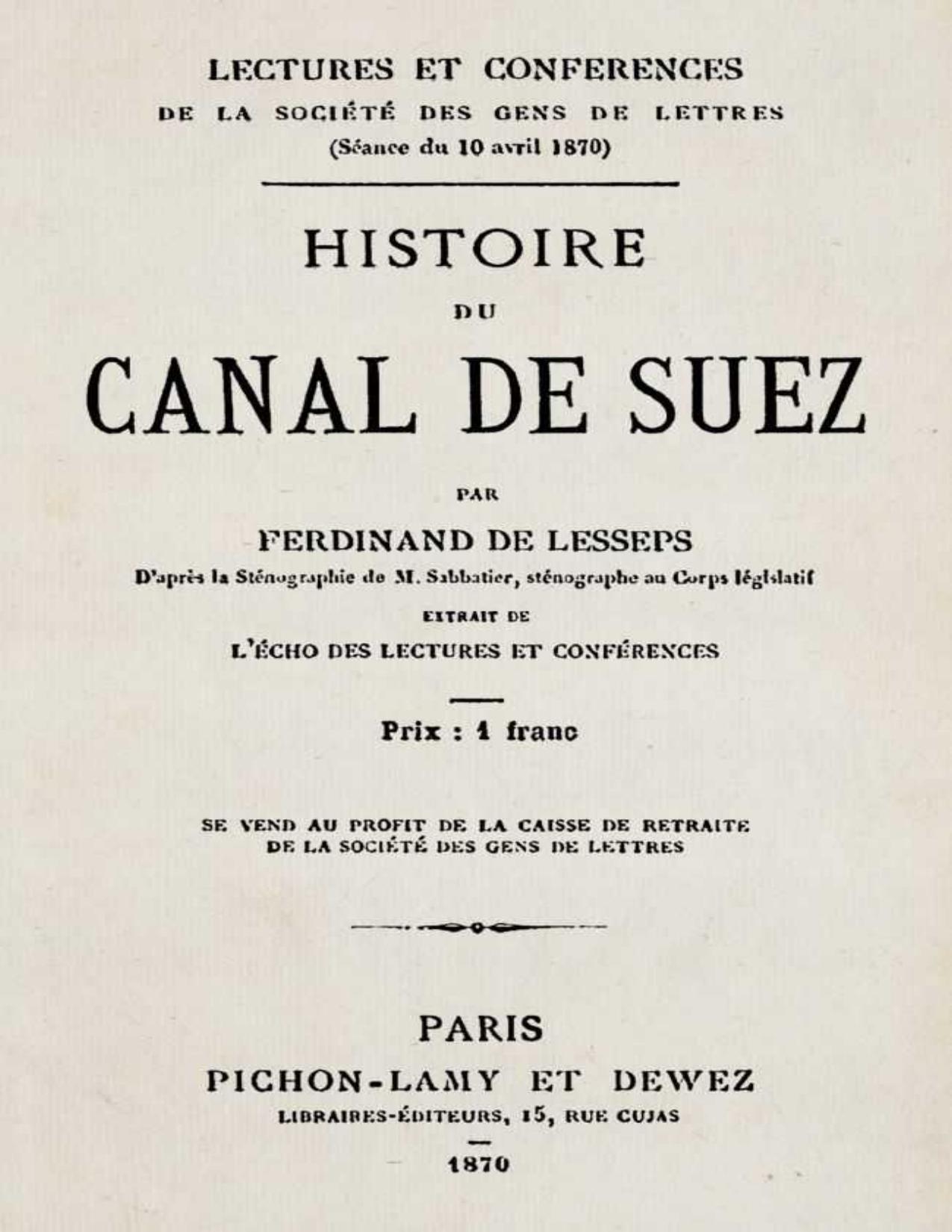 Histoire Du Canal De Suez