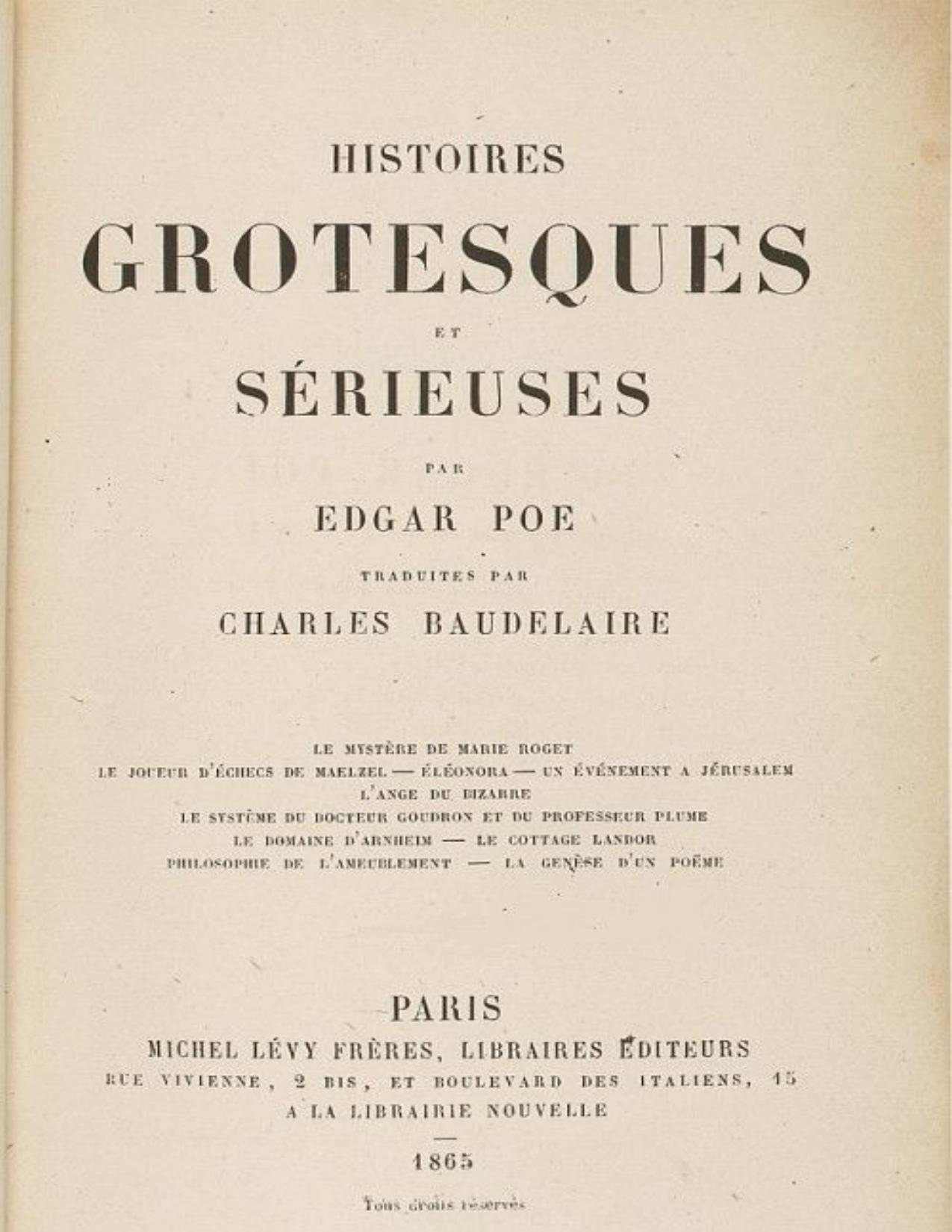 Histoires Grotesques Et Serieuses