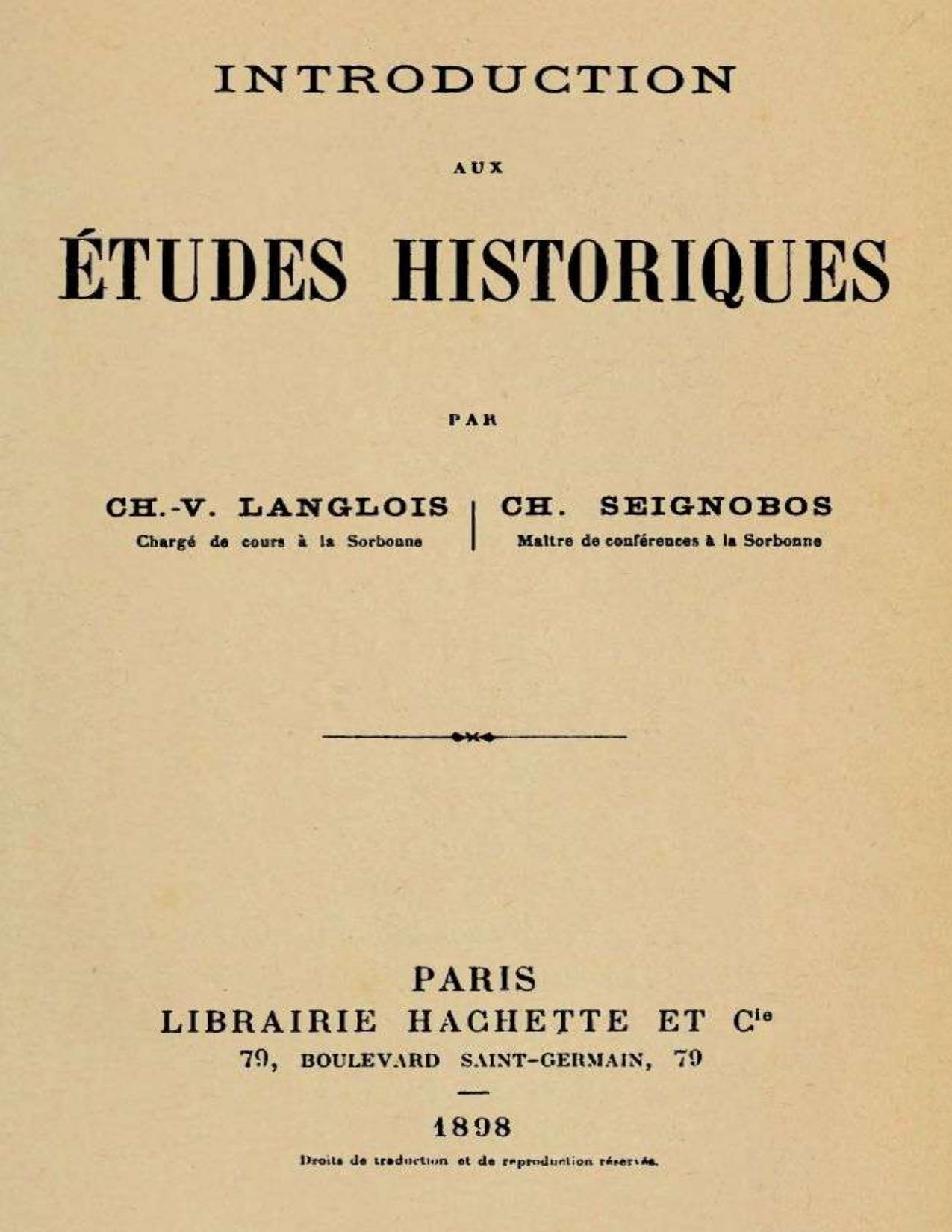 Introduction Aux Etudes Historiques