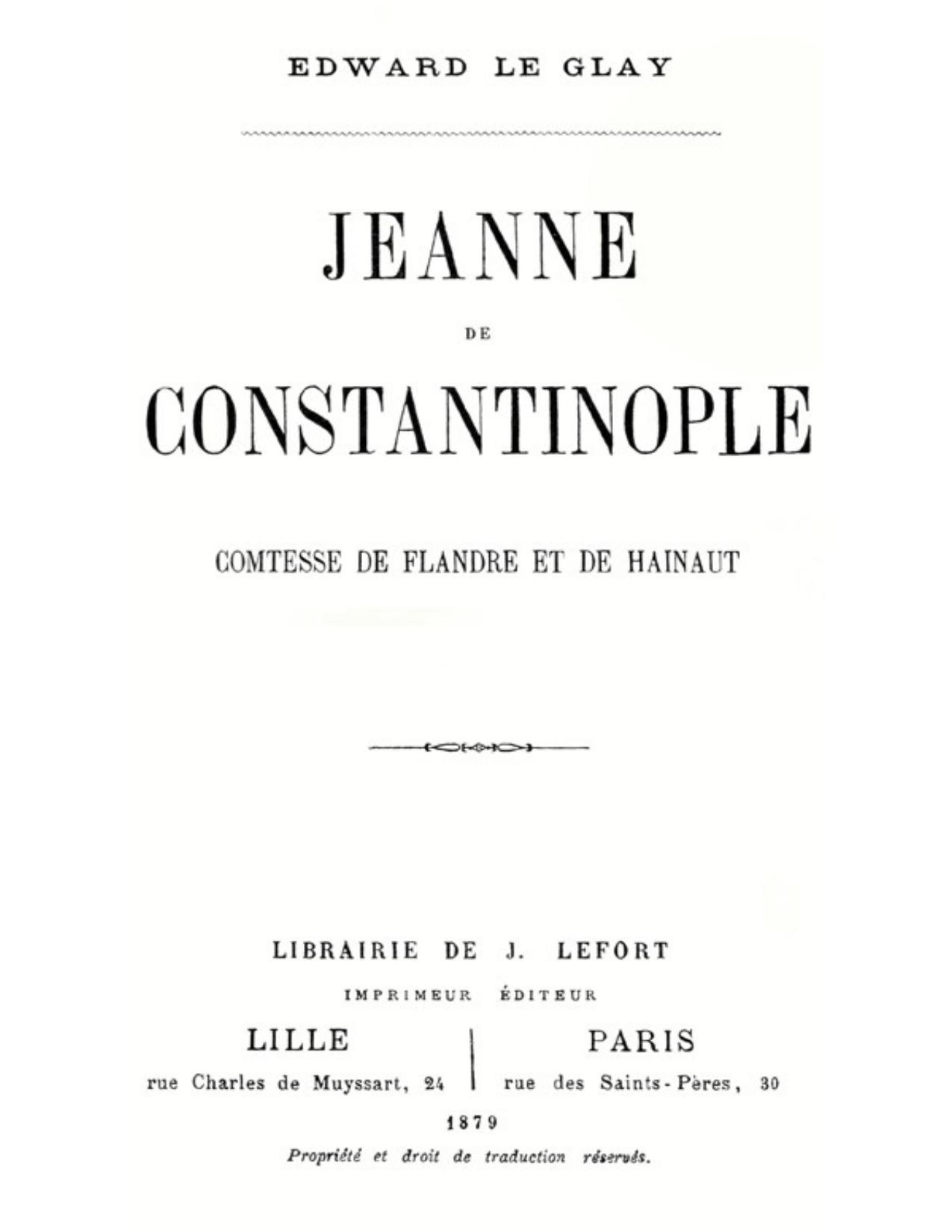 Jeanne De Constantinople Comtesse De Flandre Et De Hainaut
