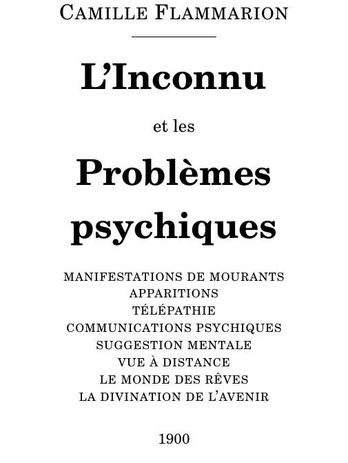 LInconnu Et Les Problemes Psychiques