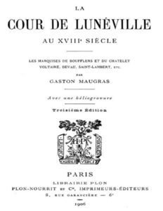 La Cour De Luneville Au XVIIIe Siecle Les Marquises De Bou