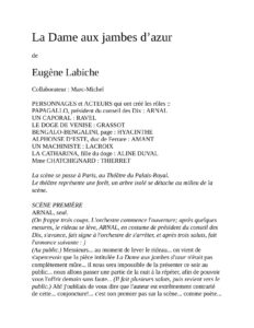 La Dame Aux Jambes Dazur