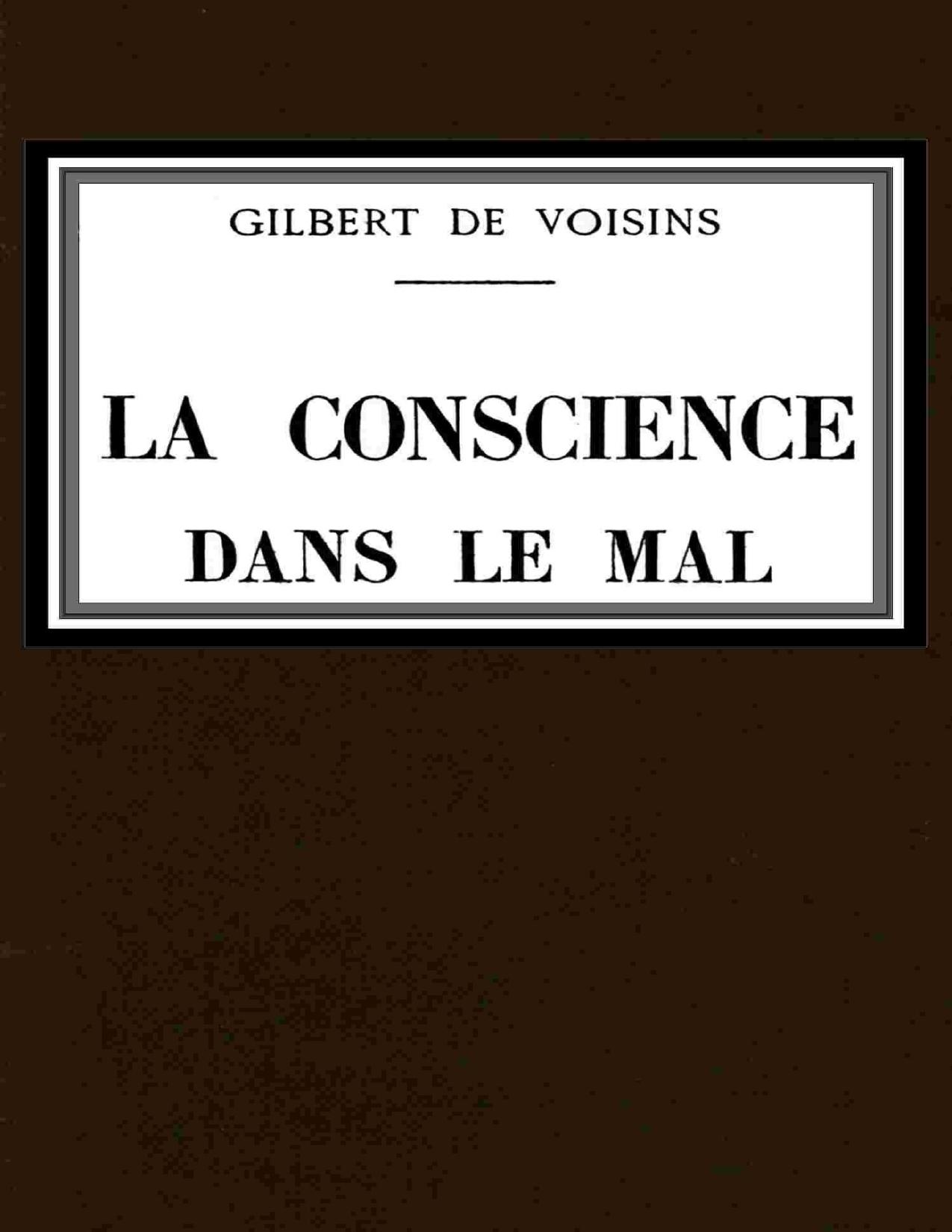 La Conscience Dans Le Mal Roman