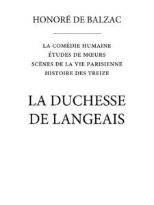 La Duchesse De Langeais