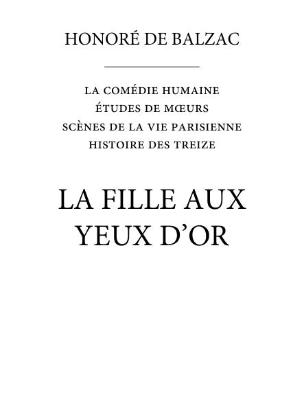 La Fille Aux Yeux Dor