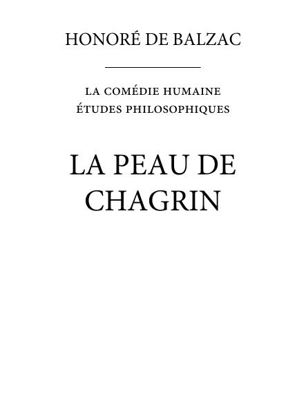 La Peau De Chagrin