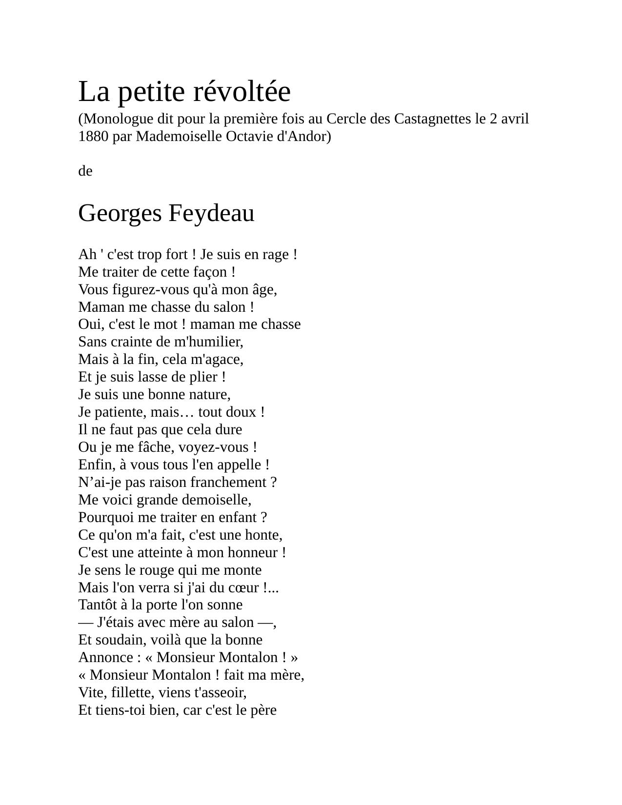 La Petite Revoltee