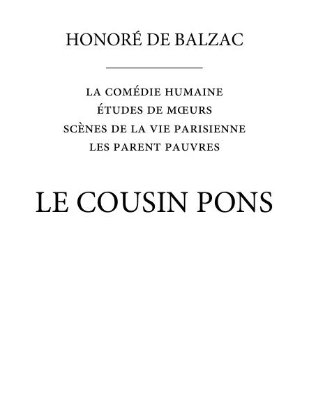 Le Cousin Pons