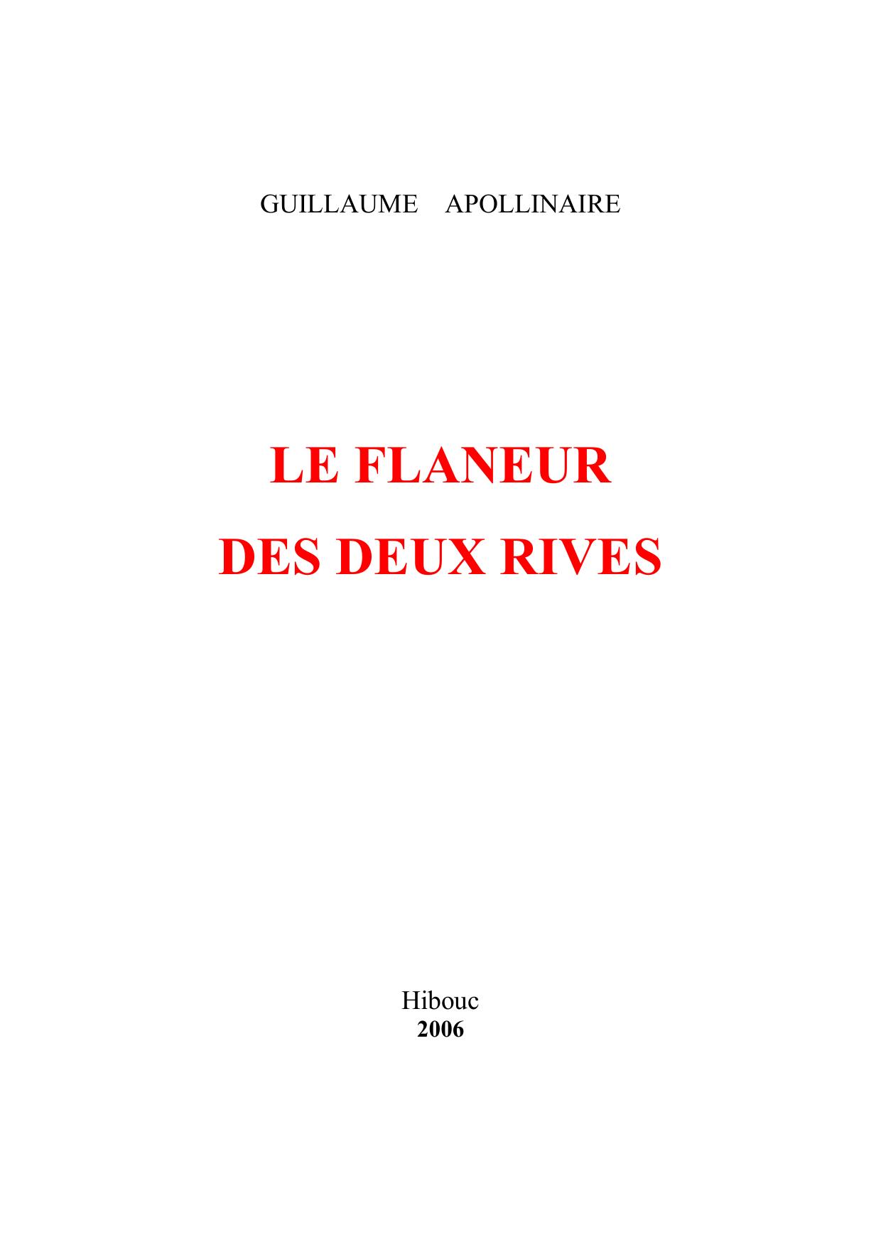 Le Flaneur Des Deux Rives