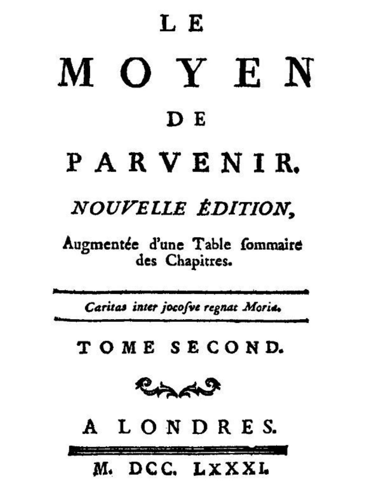 Le Moyen De Parvenir Tome 23