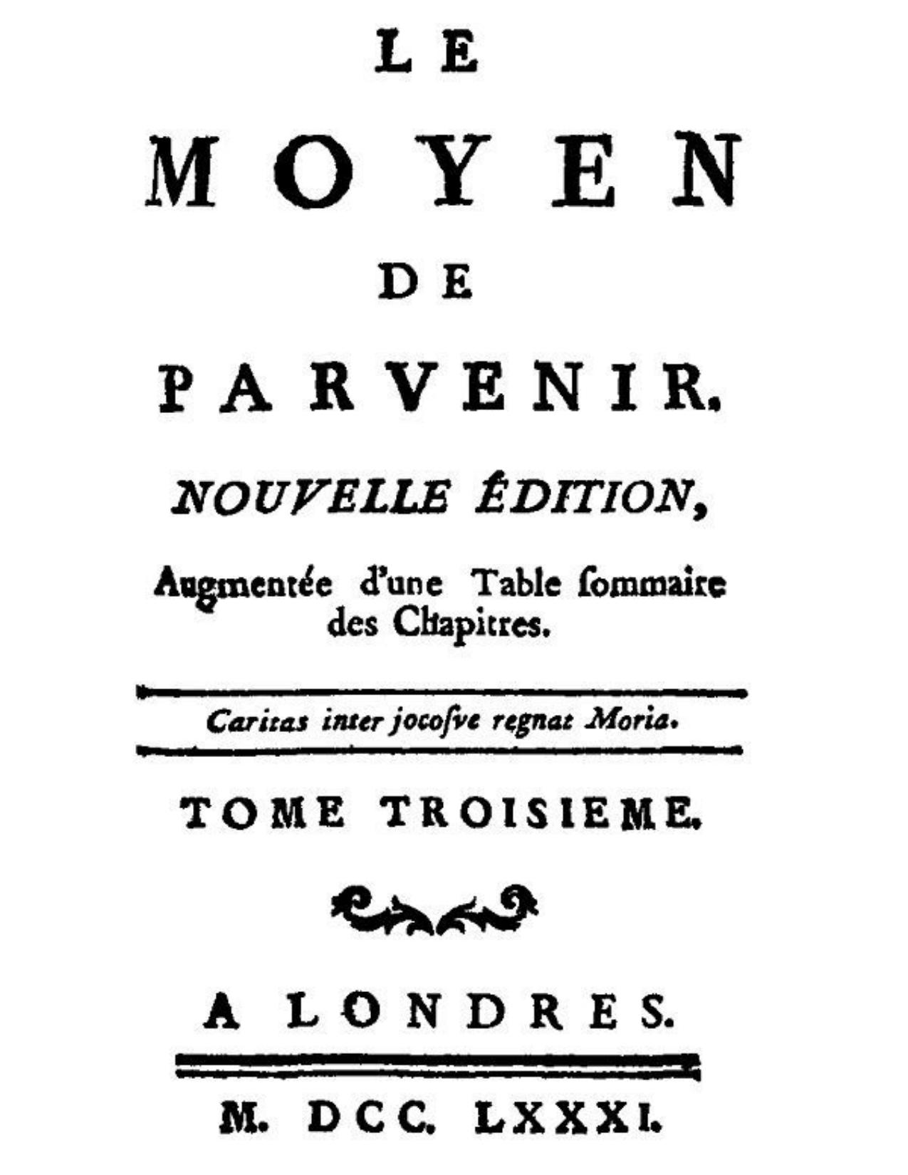 Le Moyen De Parvenir Tome 33