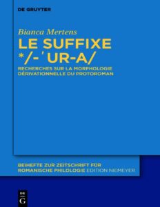 Le suffixe */-‘ur-a/ by Bianca Mertens, book cover
