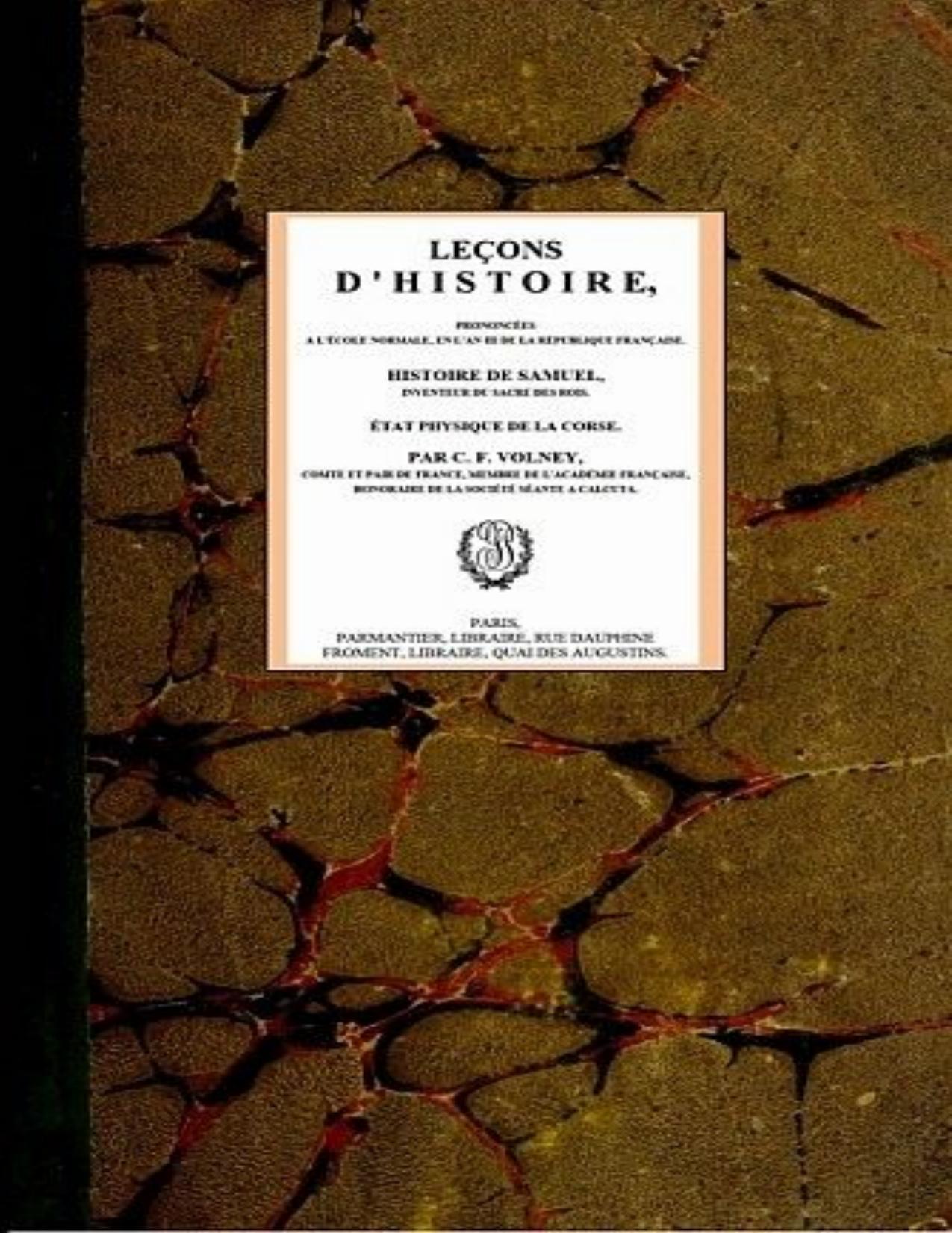 Lecons Dhistoire Prononcees A LEcole Normale En Lan I