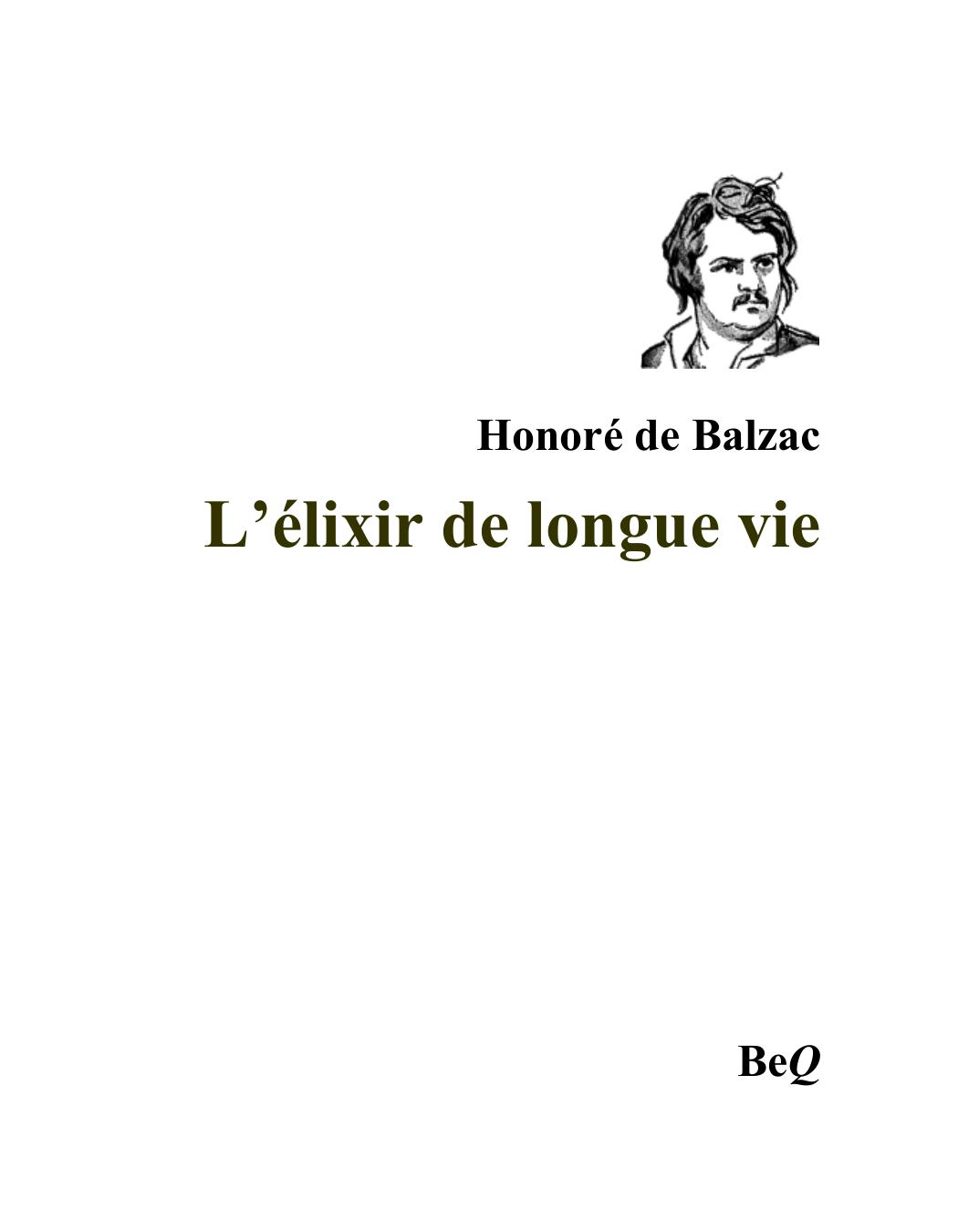 Lelixir De Longue Vie