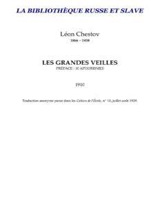 Les Grandes Veilles 10 Aphorismes