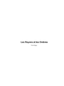 Les Rayons Et Les Ombres