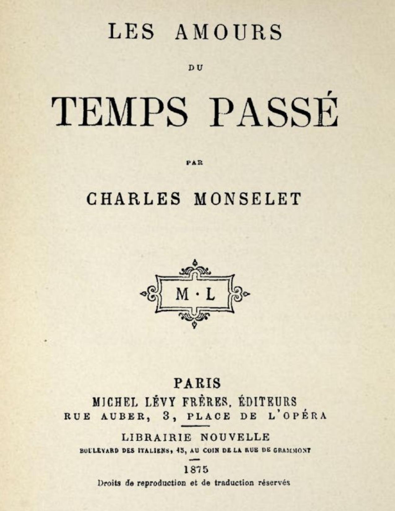 Les Amours Du Temps Passe