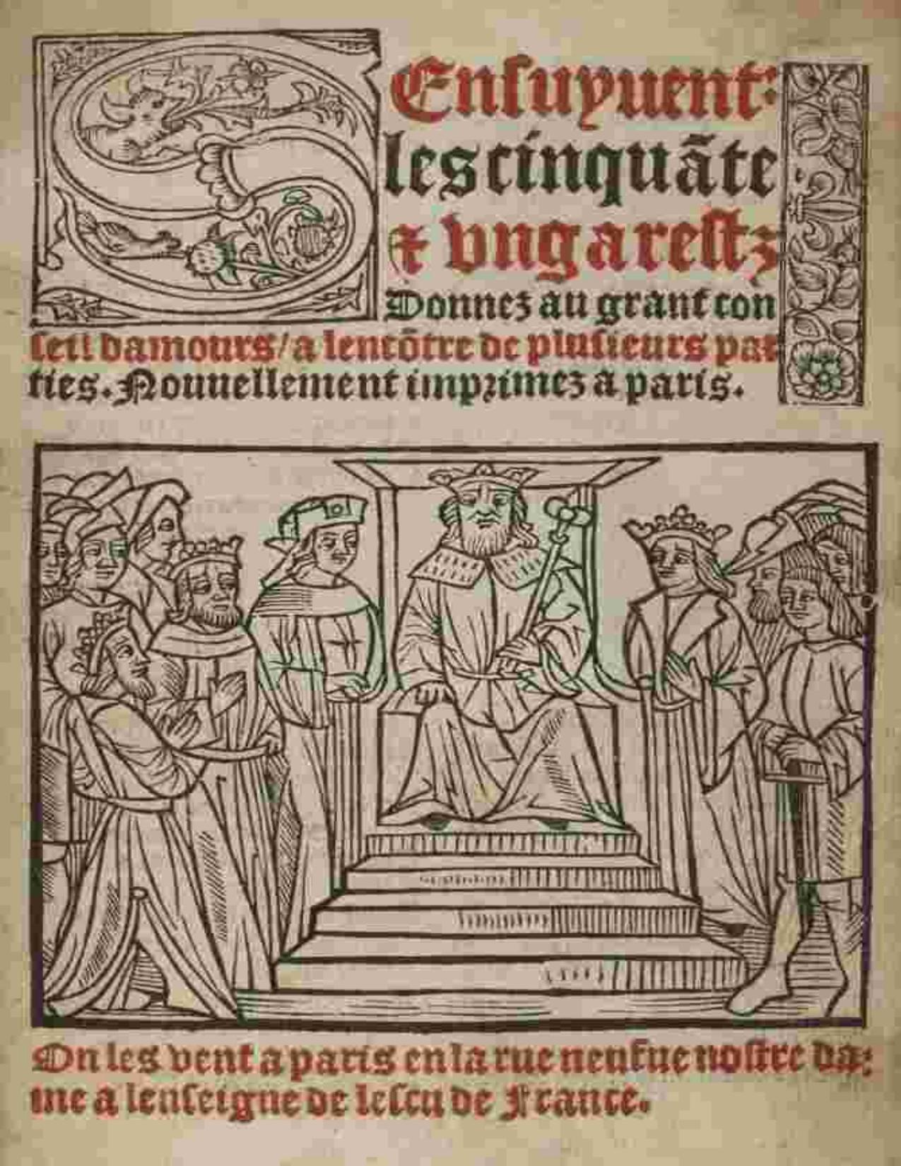 Les Cinquante Et Ung Arretz Damours