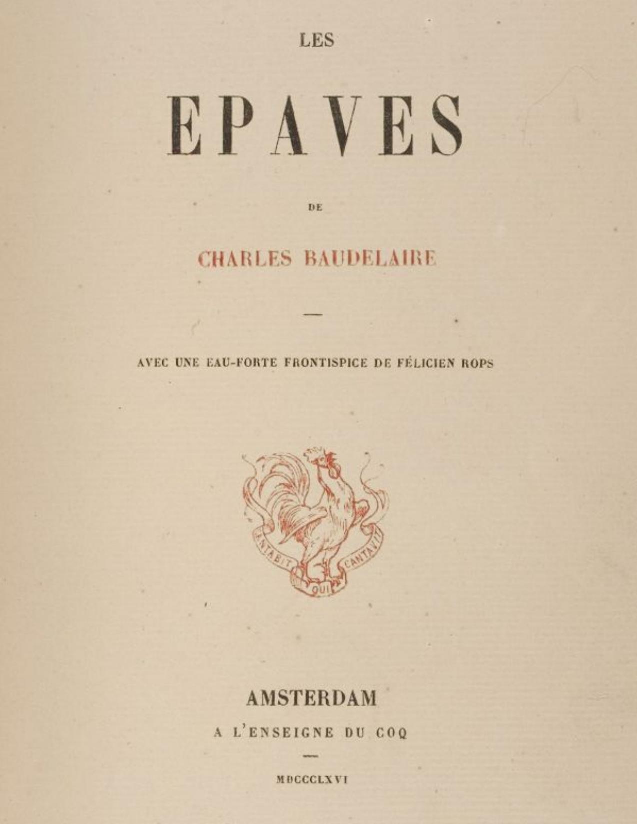 Les Epaves De Charles Baudelaire