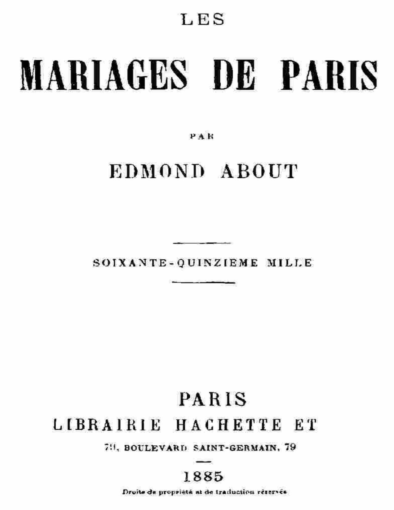 Les Mariages De Paris