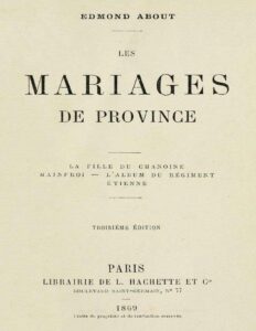 Les Mariages De Province La Fille Du Chanoine Mainfroi L