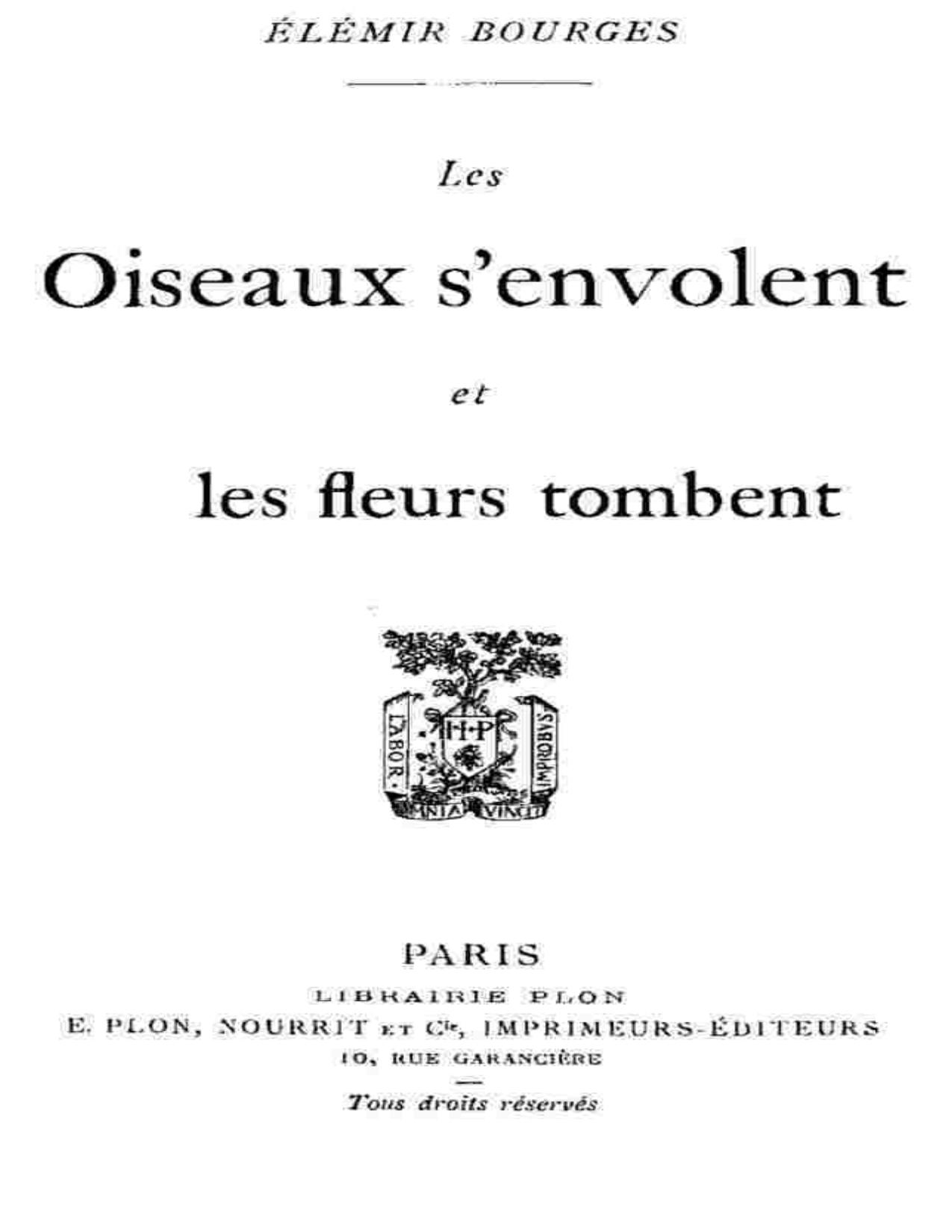 Les Oiseaux Senvolent Et Les Fleurs Tombent