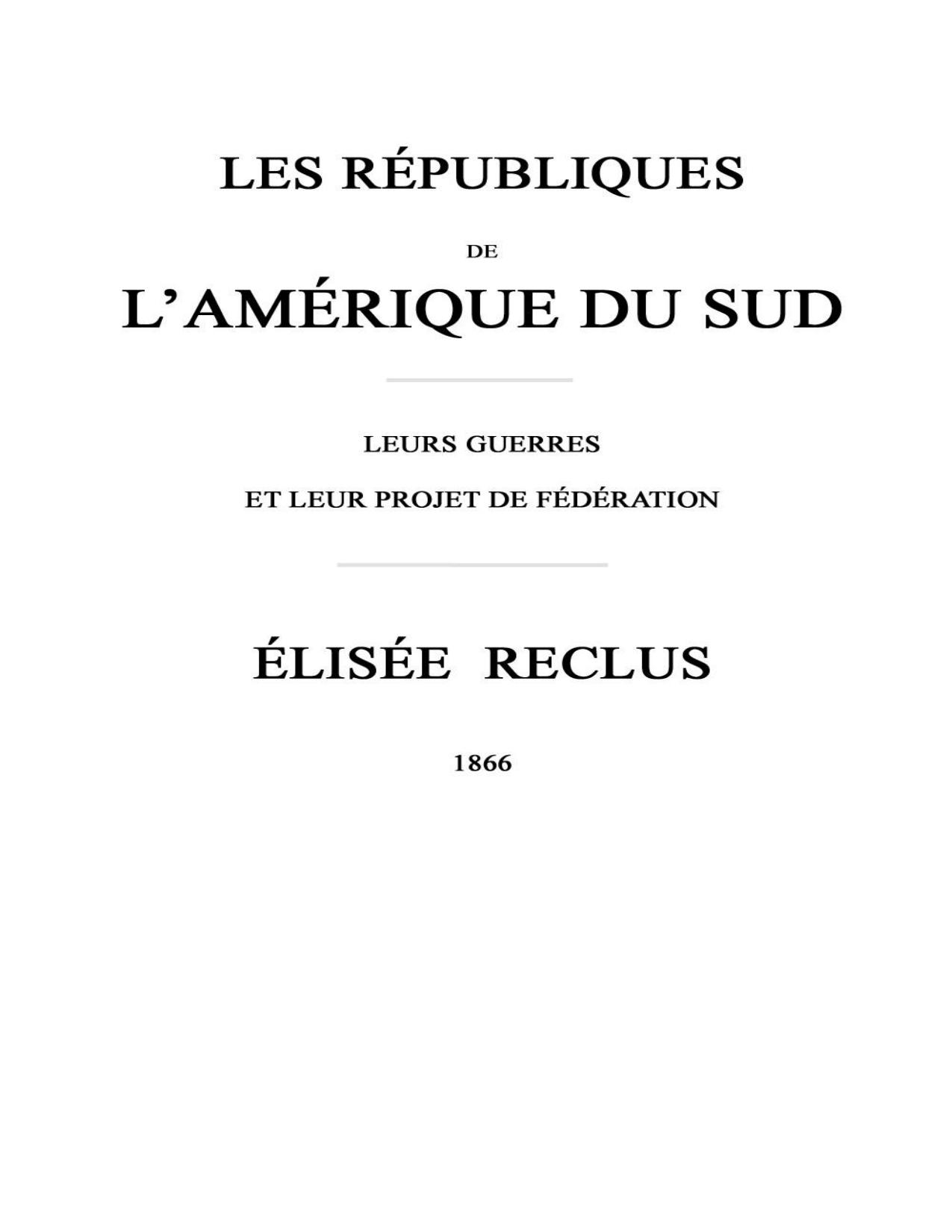 Les Republiques De LAmerique Du Sud