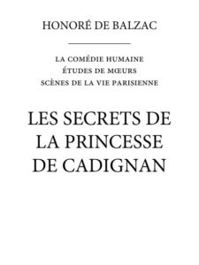 Les Secrets De La Princesse De Cadignan