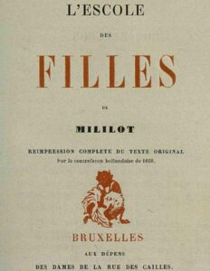 L’escole des filles / réimpression complète du texte original sur la contrefaçon hollandaise de 1668 by active 1655 Michel Millot, book cover