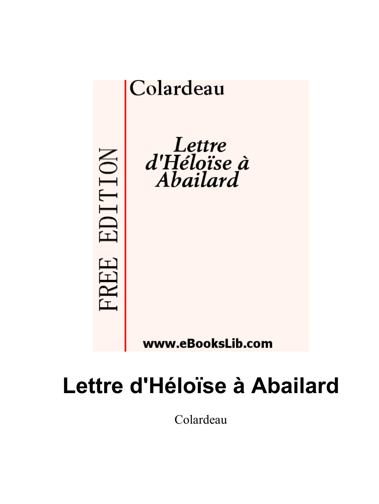 Lettre DHeloise A Abailard
