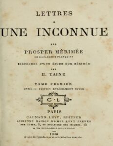 Lettres A Une Inconnue Tome Premier Precedee Dune Etude