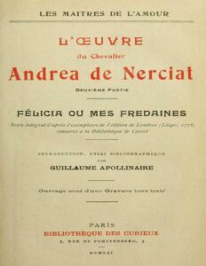 Loeuvre Du Chevalier Andrea De Nerciat 22 Felicia Ou M