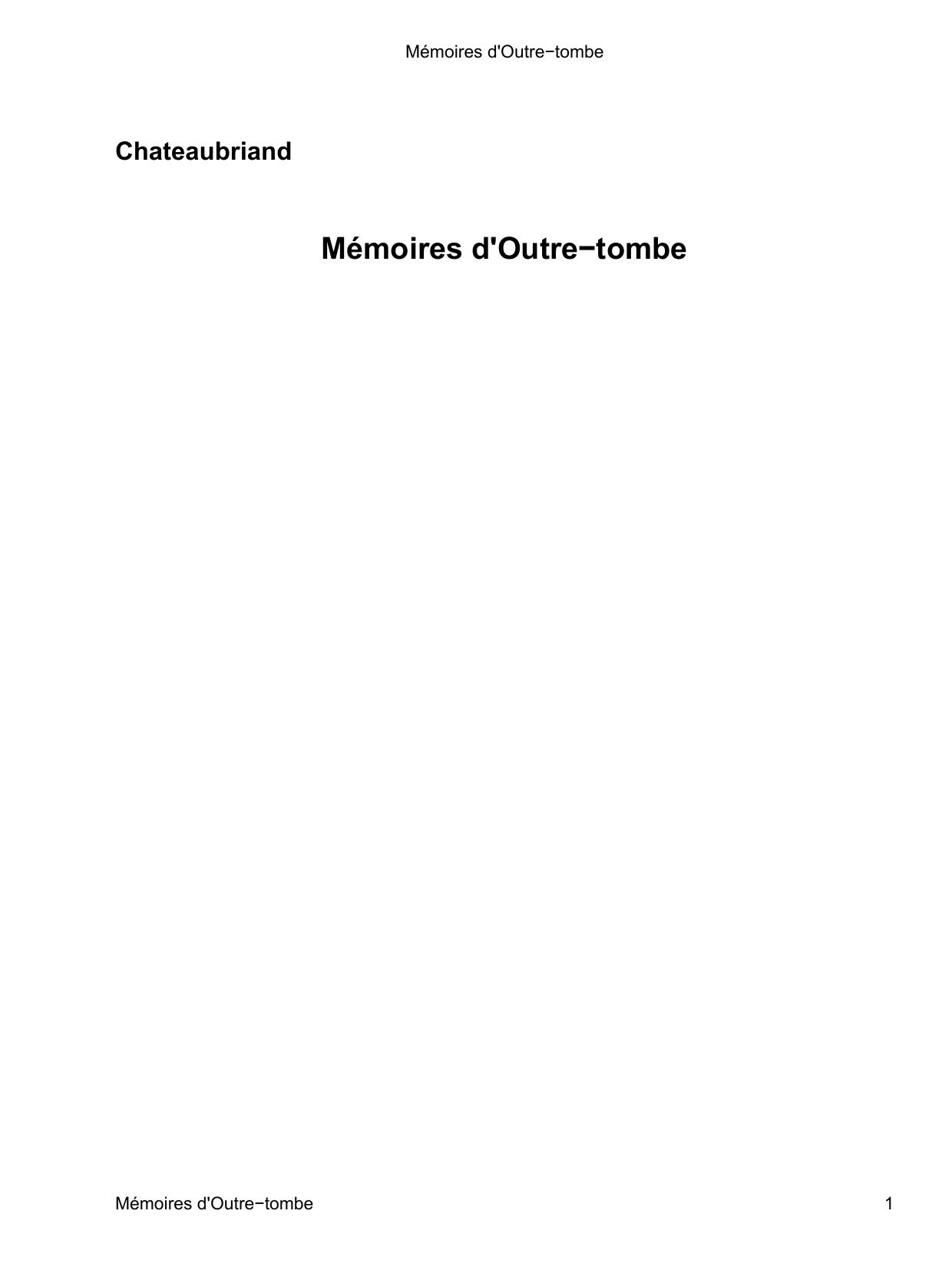 Memoires DOutre Tombe