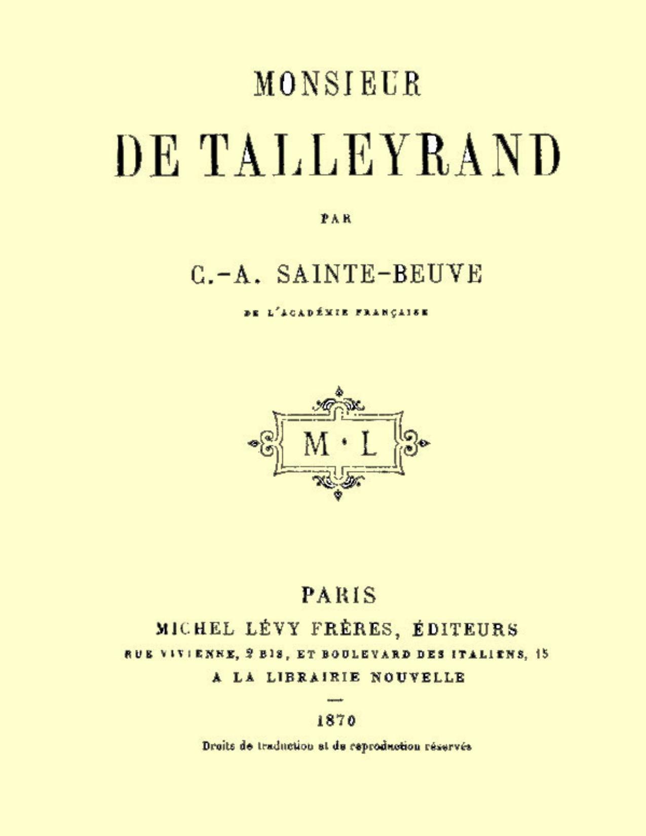 Monsieur De Talleyrand