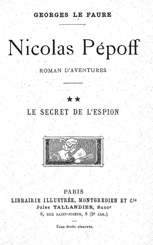 Nicolas Pepoff Tome II Les Secret De Lespion