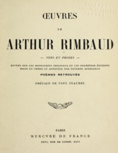 Oeuvres De Arthur Rimbaud Vers Et Proses Revues Sur Les M