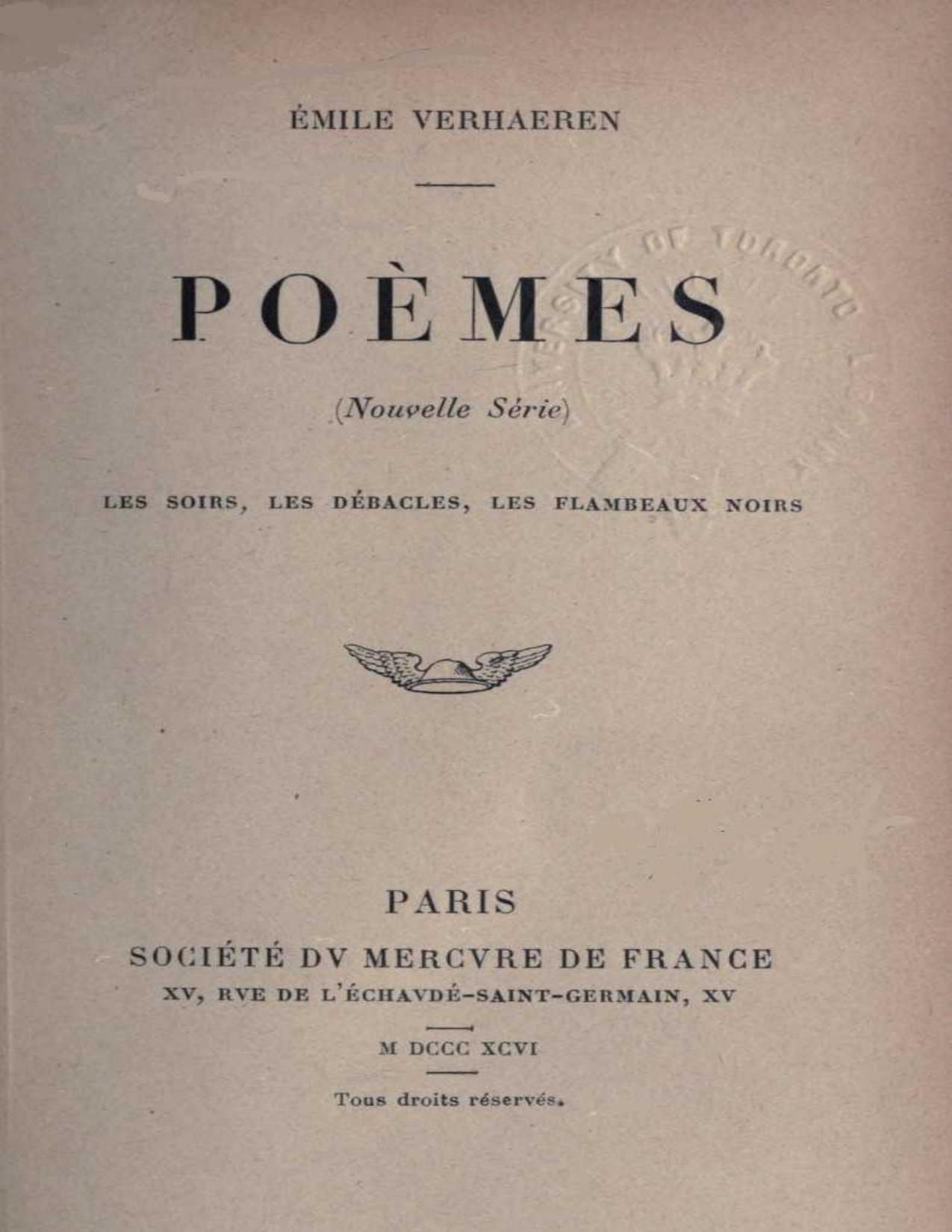Poemes Nouvelle Serie Les Soirs Les Debacles Les Flambe